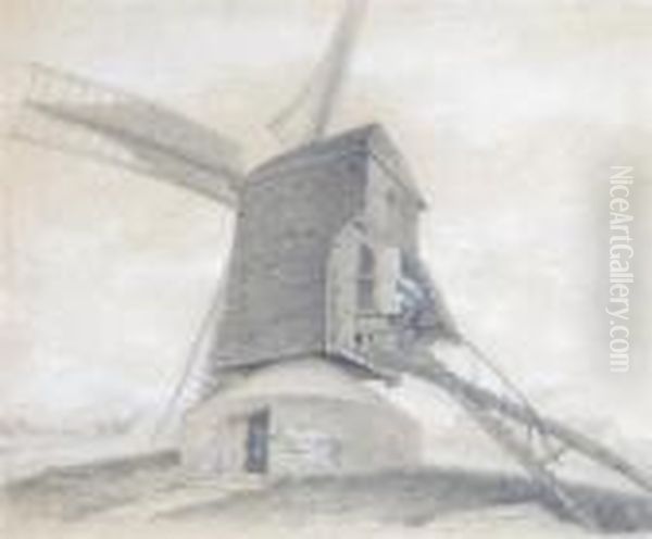 Moulin A Vent Oil Painting by Georges Michel