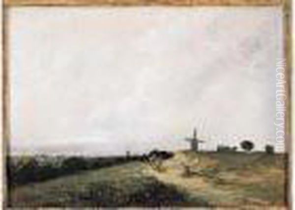 Paysage Au Moulin Oil Painting by Georges Michel