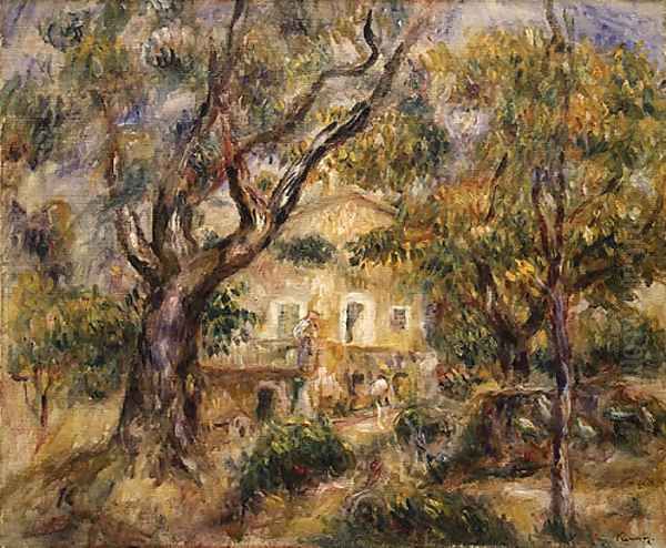 The Farm at Les Collettes Cagnes Oil Painting by Pierre Auguste Renoir