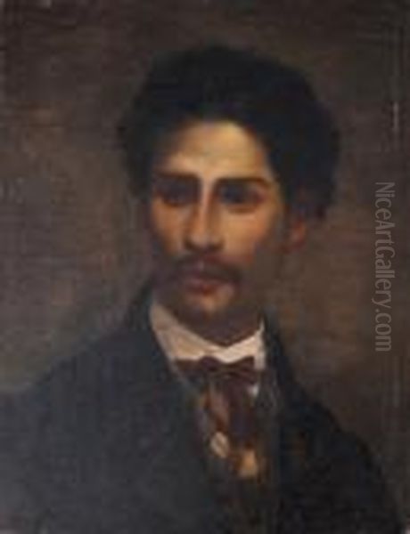 Autoritratto Oil Painting by Francesco Paolo Michetti