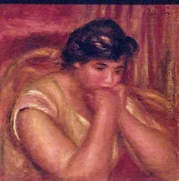 Woman Leaning on Her Elbows Oil Painting by Pierre Auguste Renoir