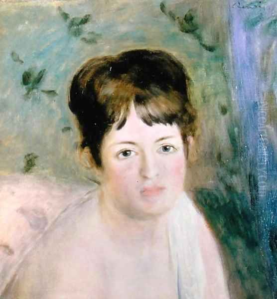 Woman's Head 1876 Oil Painting by Pierre Auguste Renoir