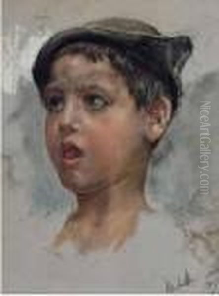 Ritratto Di Bambino Oil Painting by Francesco Paolo Michetti