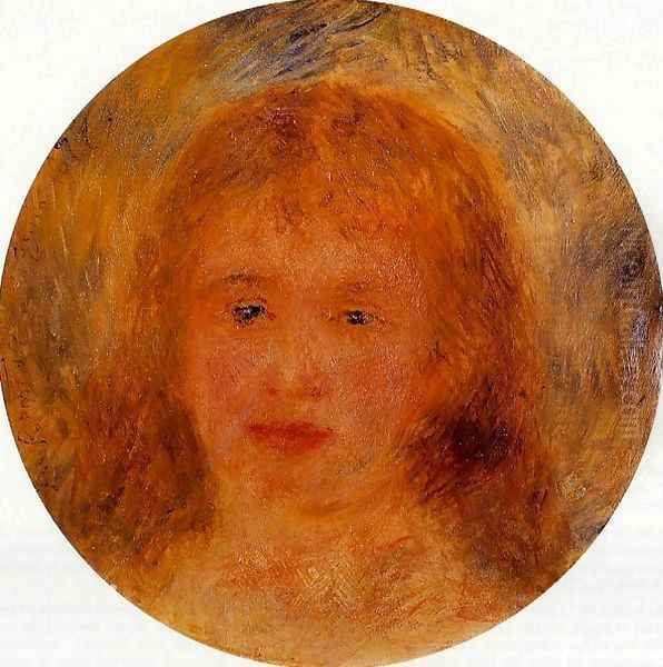 Womans Head (aka Jeanne Samary) 1877 Oil Painting by Pierre Auguste Renoir