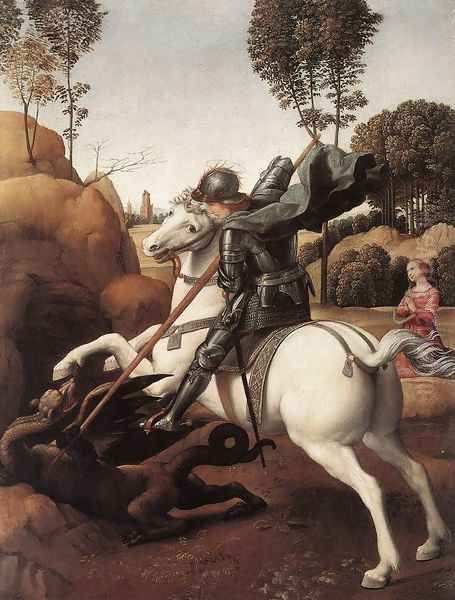 St George and the Dragon Oil Painting by Raphael