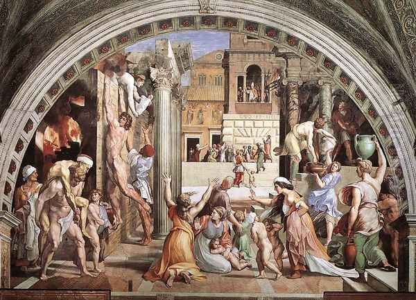 The Fire in the Borgo (from the Stanza dell'Incendio di Borgo) Oil Painting by Raphael