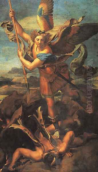 Saint Michael Trampling the Dragon 1518 by Raphael