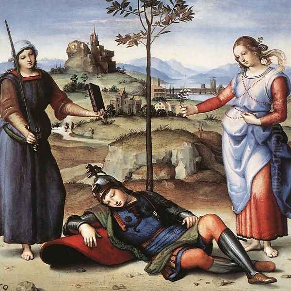 Allegory (or The Knight's Dream) Oil Painting by Raphael