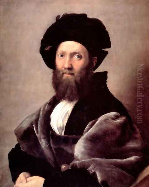 Portrait of Baldassare Castiglione 1414-15 Oil Painting by Raphael