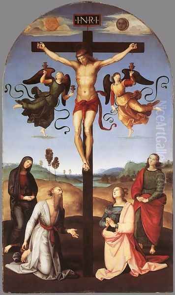 Crucifixion (Città di Castello Altarpiece) Oil Painting by Raphael