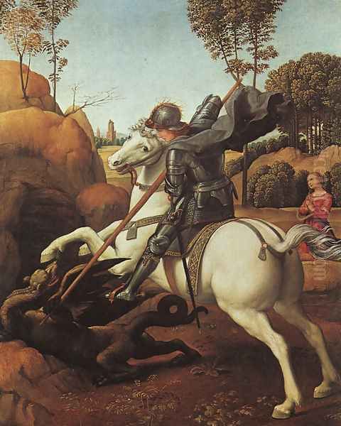 St. George and the Dragon 1504-06 Oil Painting by Raphael