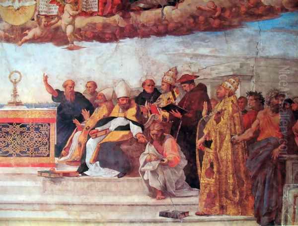 Disputation of the Holy Sacrament (Detail) 7 Oil Painting by Raphael