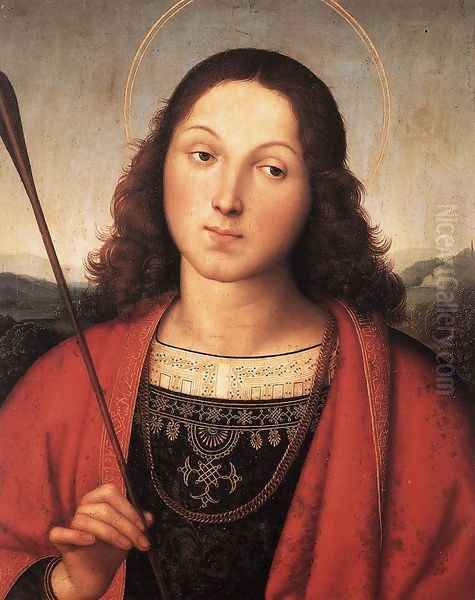 St. Sebastian (probably with Perugino) 1500-01 Oil Painting by Raphael