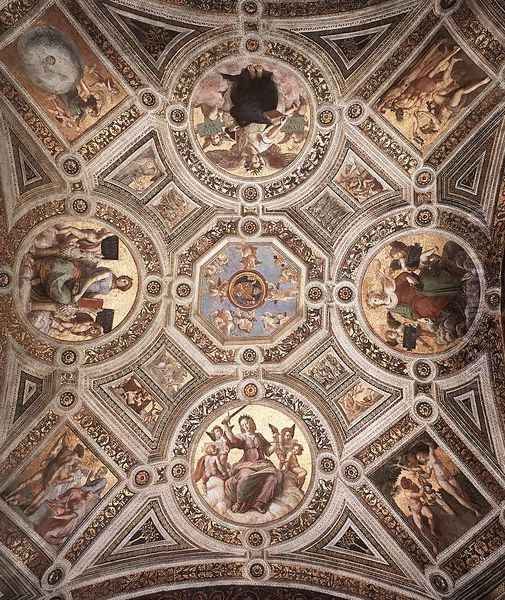 The Stanza della Segnatura Ceiling Oil Painting by Raphael