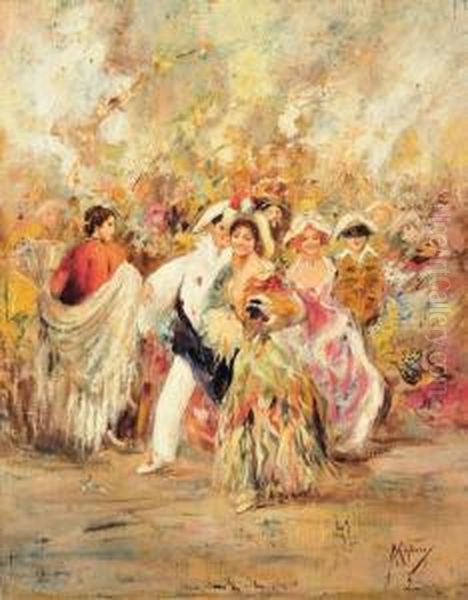 Il Carnevale Oil Painting by Vincenzo Migliaro