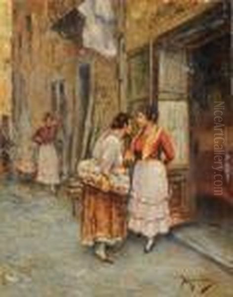 Conversazione Oil Painting by Vincenzo Migliaro