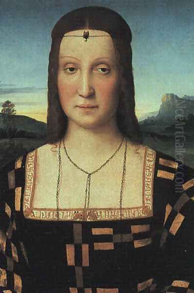 Elisabetta Gonzaga 1504-06 Oil Painting by Raphael