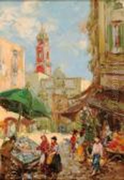 Scene De Marche. Oil Painting by Vincenzo Migliaro