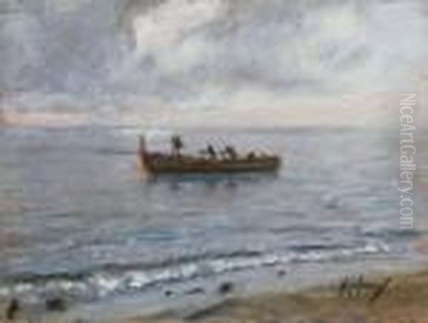 Il Ritorno Dalla Pesca Oil Painting by Vincenzo Migliaro