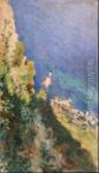 Marina Piccola A Capri Oil Painting by Vincenzo Migliaro