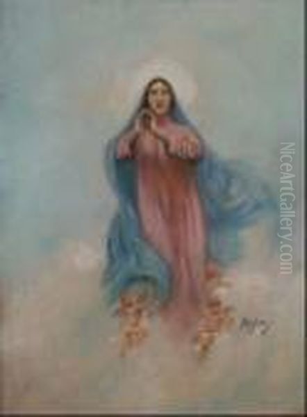 Madonna Oil Painting by Vincenzo Migliaro