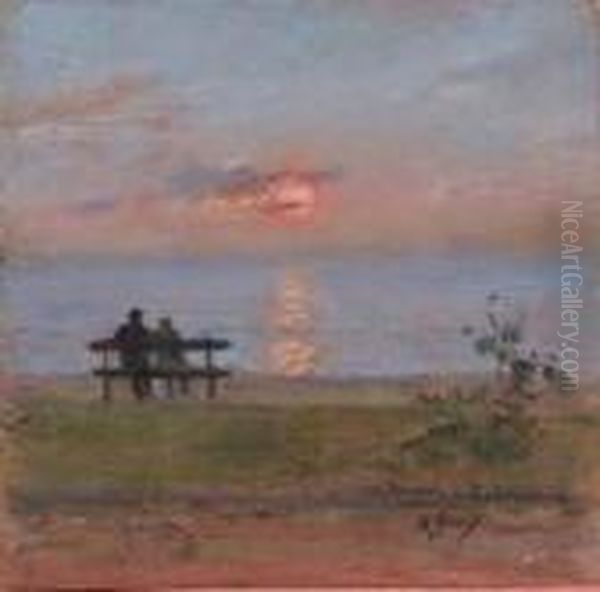 Un Tramonto Da Castellammare Oil Painting by Vincenzo Migliaro