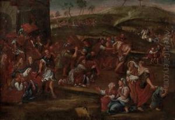 Kreuztragung Christi Mit Simon Von Kyrene Oil Painting by Pierre Le Romain I Mignard