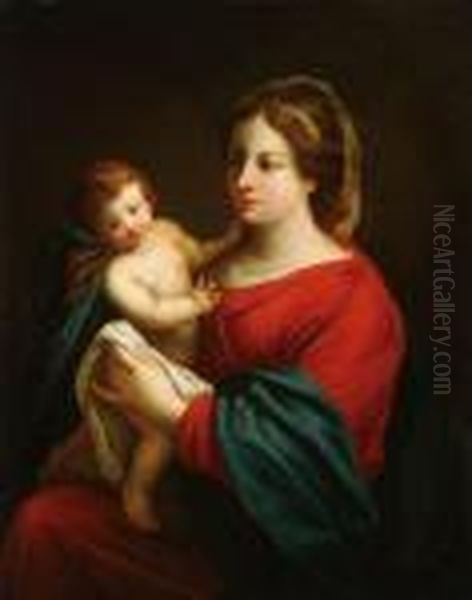 The Madonna And Child Oil Painting by Pierre Le Romain I Mignard