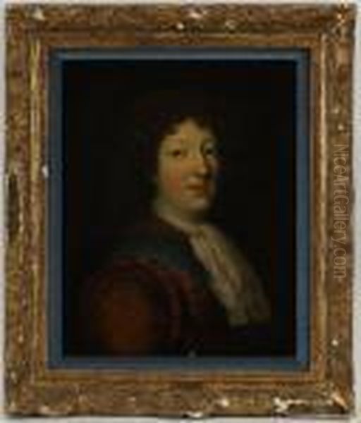 Portrait De Louis Xiv Oil Painting by Pierre Le Romain I Mignard