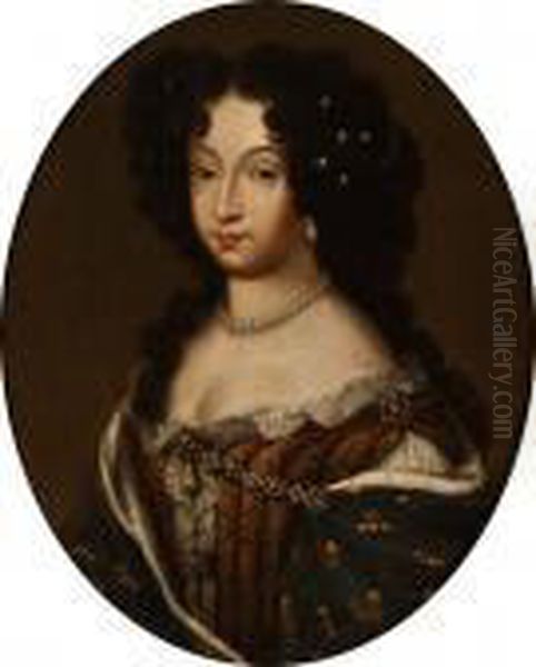 Portrait Marie Louise D'orleans Oil Painting by Pierre Le Romain I Mignard