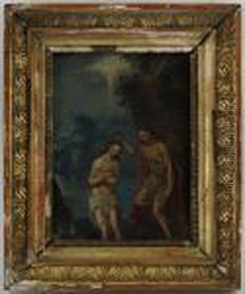 Le Bapteme Du Christ Oil Painting by Pierre Le Romain I Mignard