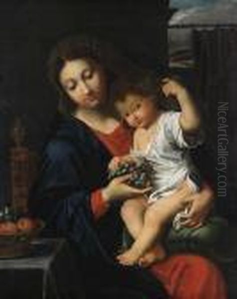 Navolger 
Madonna Met De Druiventros Oil Painting by Pierre Le Romain I Mignard