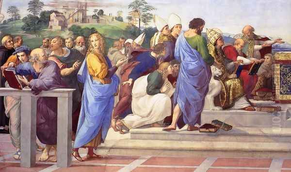 Disputation of the Holy Sacrament (La Disputa) [detail: 11] Oil Painting by Raphael