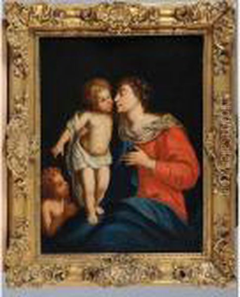  Vierge Etle Petit Saint Jean Baptiste  Oil Painting by Pierre Le Romain I Mignard