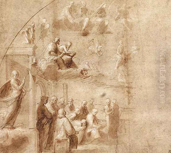 Study For The Disputa Oil Painting by Raphael