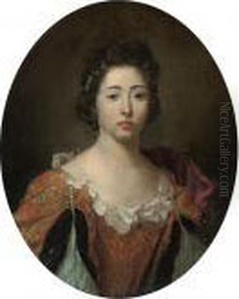 Portrait Of A Lady Oil Painting by Pierre Le Romain I Mignard