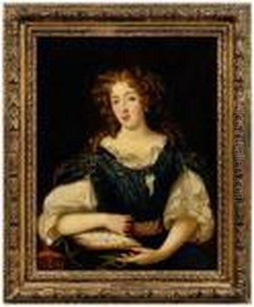 Comtesse De Champigny Oil Painting by Pierre Le Romain I Mignard