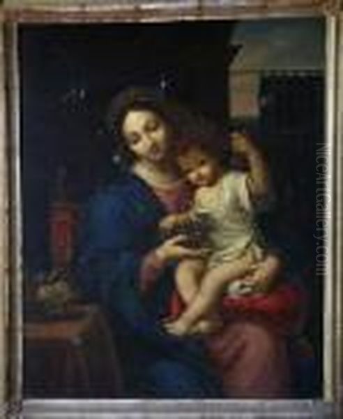 The Madonna Of The Grapes Oil Painting by Pierre Le Romain I Mignard