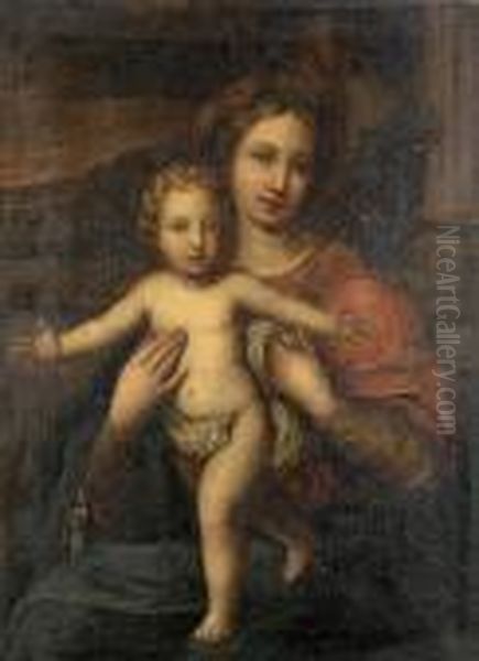 The Madonna And Child Oil Painting by Pierre Le Romain I Mignard