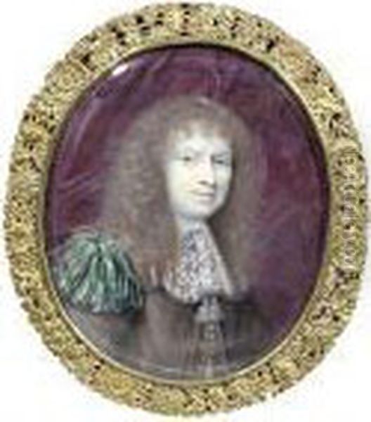 Portraitminiatur Eines Duc Oil Painting by Pierre Le Romain I Mignard