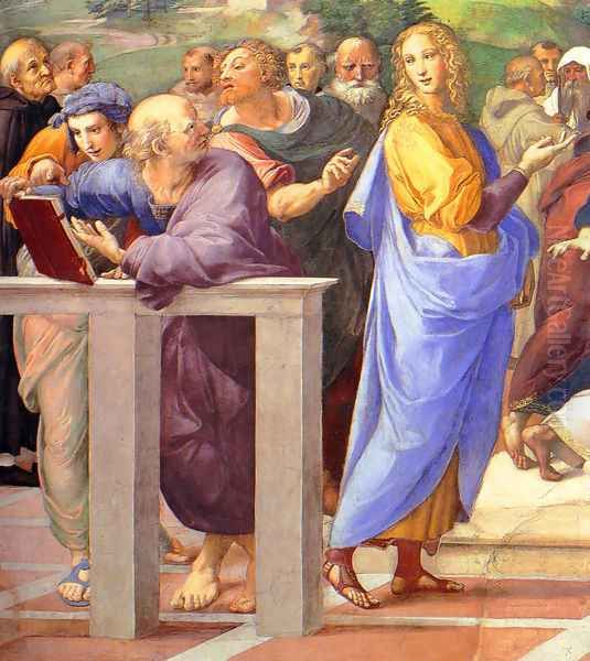 Disputation of the Holy Sacrament (La Disputa) [detail: 10a] Oil Painting by Raphael