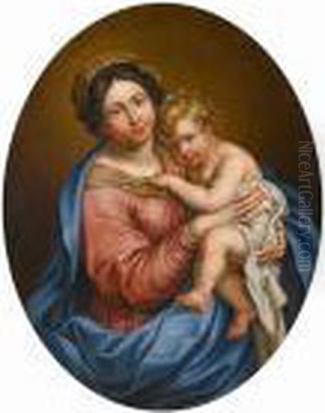 The Madonna And Child Oil Painting by Pierre Le Romain I Mignard