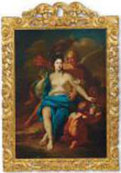 Incoronazione Divina Della Regina Oil Painting by Pierre Le Romain I Mignard