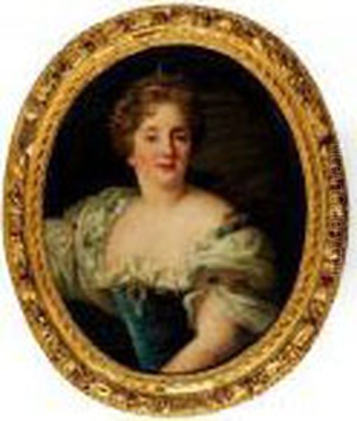  Portrait Presume De La Duchesse De Ventadour En Diane.  Oil Painting by Pierre Le Romain I Mignard