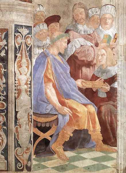 Justinian Presenting The Pandects To Trebonianus Oil Painting by Raphael