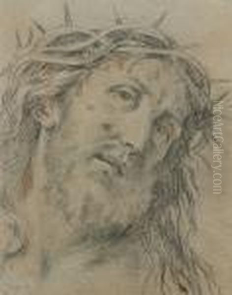 Le Visage Du Christ Oil Painting by Pierre Le Romain I Mignard