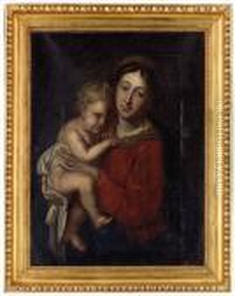 Maria Mit Kind Oil Painting by Pierre Le Romain I Mignard