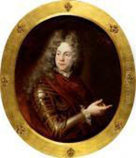 Ritratto Del Maresciallo De Catinat Oil Painting by Pierre Le Romain I Mignard