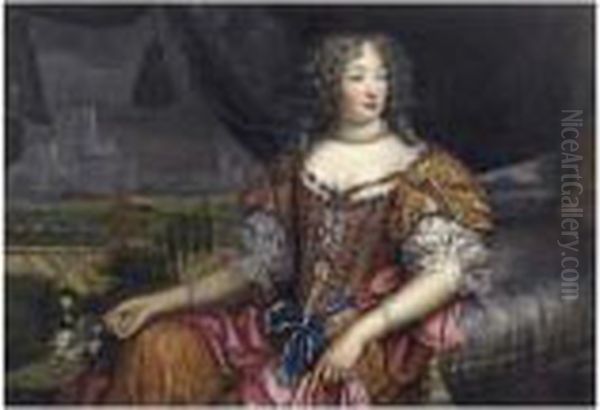 Portait Presume De Madame De Montespan Oil Painting by Pierre Le Romain I Mignard