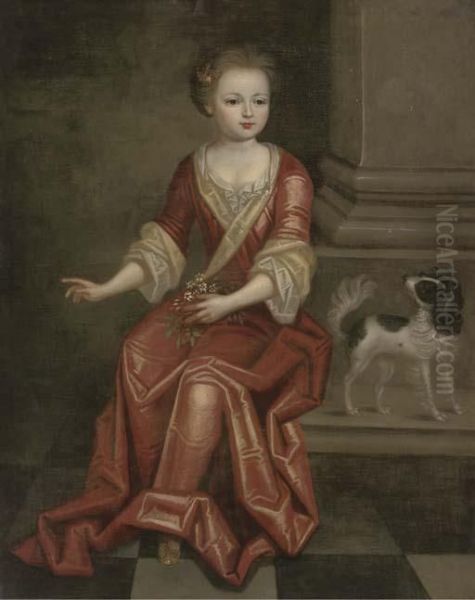 Portrait Of A Young Girl Oil Painting by Pierre Le Romain I Mignard